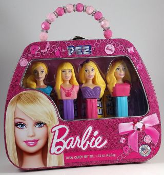 Pez Barbie Tin Box / Purse And Collector 