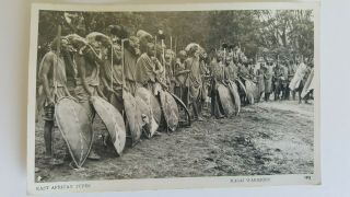 East African Masai Warriors Real Photograph Vintage Antique Postcard