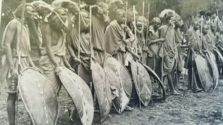 East African Masai Warriors real photograph vintage antique Postcard 2