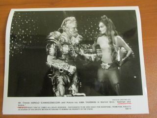 Vtg Glossy Press Photo Arnold Schwarzenegger & Uma Thurman Batman And Robin 1997
