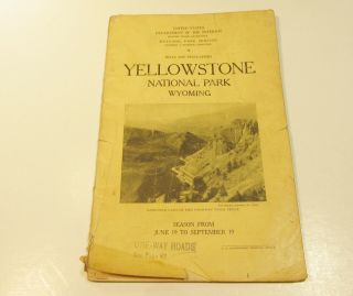 Vintage 1927 Yellowstone National Park Season Booklet With Photos And Maps
