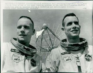 1966 Wire Photo Nasa David Scott Neil Armstrong Cape Kennedy Gemini 8 6x8