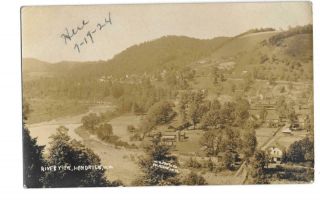 Rppc Real Photo Postcard 1924 River Birds Eye View Hendrick Wv Town