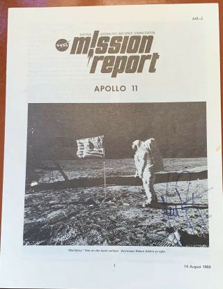 Neil Armstrong - Authenticated Autograph On Apollo 11 Mission Report