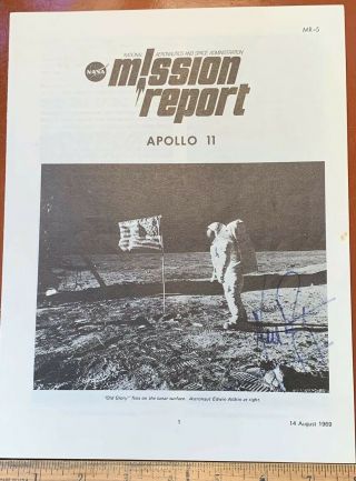 NEIL ARMSTRONG - AUTHENTICATED AUTOGRAPH ON APOLLO 11 MISSION REPORT 2