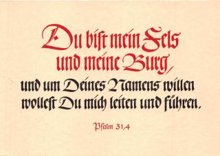 Holy Bible Verse Psalm 31 Verse 4 Written In German Postcard