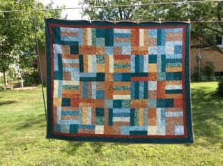 Handmade Patchwork Quilt Lovely Colors Machine Stitched