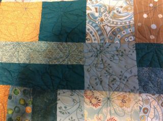 Handmade Patchwork Quilt Lovely Colors Machine Stitched 6