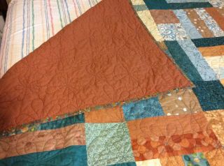 Handmade Patchwork Quilt Lovely Colors Machine Stitched 7