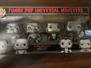 Funko Pop Movies - Universal Monsters Metallic 4 - Pack Only 300 Made - Gemini Exc
