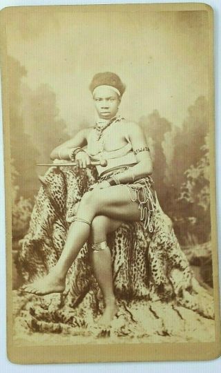 Antique Photograph,  Cabinet Card,  African Lady Dancer,  Exposed Breasts,  C1860 