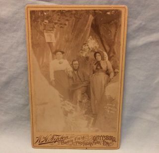 1880s Gettysburg Pa W H Tipton Devils Den Cabinet Card Photo Civil War