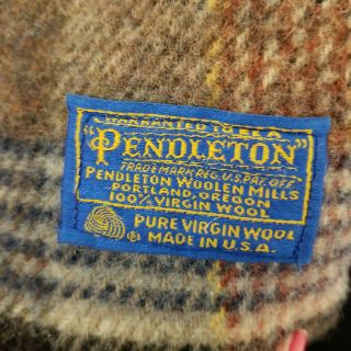 Pendleton Vintage 100 Virgin Wool Plaid Blanket.  Made In Usa