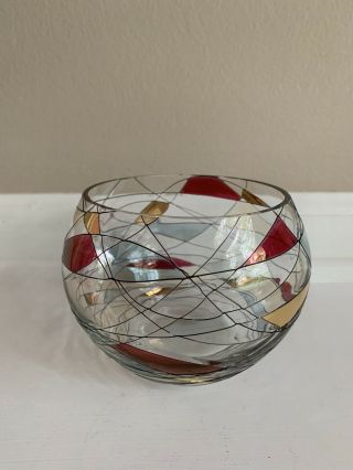 Partylite Stained Glass Mosaic Calypso Votive / Tealight Candle Holder