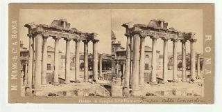 Fine Early Stereoview Of Rome,  Italy By Michele Mang C.  1865 - Very Good