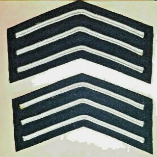 Two Large Felt Sergeant Rank Stripes Military Police Chevron Patch