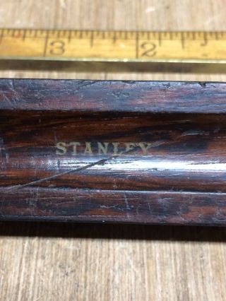 Vintage Stanley No.  25 10” Brass And Exotic Wood Beveled T - Square 2