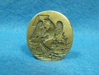 Antique 18th Century Brass Eagle Holding Letter Sealing Wax Stamp Seal