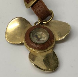 Propeller Compass Mid Century Italian Novelty Key Ring / Keychain Vintage 2
