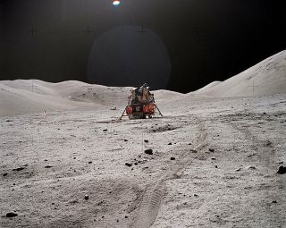 Apollo 17 Lunar Module & Rover Tracks Moon 8x10 Silver Halide Photo Print