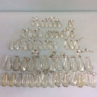 Rare Shape Chandelier Prisms,  56 Pendants