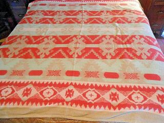 Vintage Beacon Blanket Era Camp Blanket Cozy Southwest Geometric Pattern 40s 50s