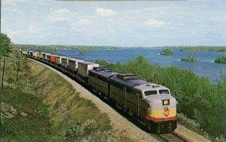 Canadian Pacific Trailer Train Alco Fa - 1 Fb - 1 Christie Lake Ontario Postcard