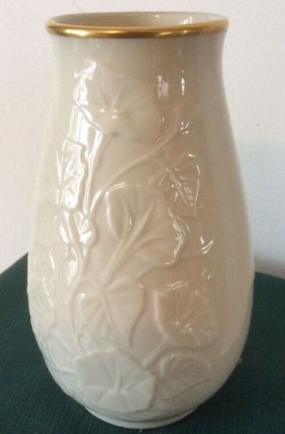 Lenox Morning Glory Vase 7 " Tall 24 Kt Gold