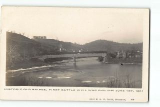 Philippi West Virginia Wv Rppc Real Photo 1904 - 1918 Covered Bridge
