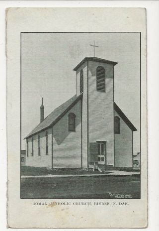 Bisbee,  North Dakota.  Roman Catholic Church.  Circa 1901 - 1907 Postcard