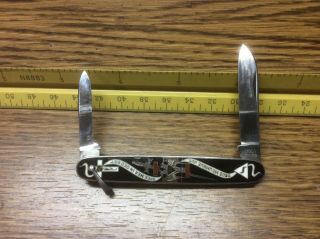 Vintage Knife Unusual Voos Mason Enamel Sterling Silver Masonic 32 Degrees