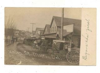 Union Street Milton De Delaware Rppc Before The Fire Circa 1910