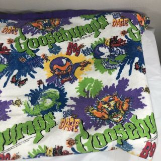 Vtg Goosebumps Blanket Throw Fabric 90s Scary Ghost 6ft X 6.  5ft Rl Stine Book