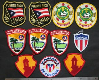 Puerto Rico Lote De 11 Parchos,  Distintas Agencias,  Clubes,  Organizaciones