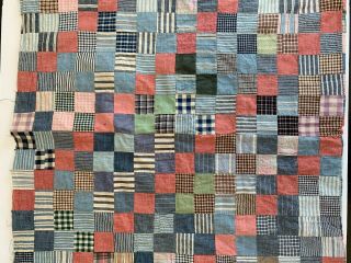 Vintage Square Pattern Quilt Top Only (e5)