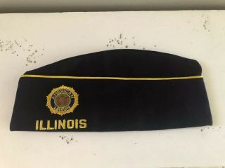 Vintage Illinois American Legion Garrison Hat W/ 32 Pin Size 7 1/4