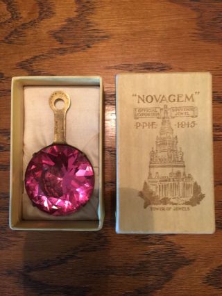 Radiant Pink 1 5/8” Souvenir Novagem From 1915 Panama Pacific Expo (ppie)