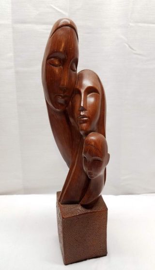 Vintage Mid Century Modern Esco Chalkware Statue Sculpture Lovers Figural Bust