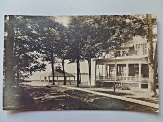 Vtg Fancy House And Bay Pavilion York? Real Photo Postcard 3850