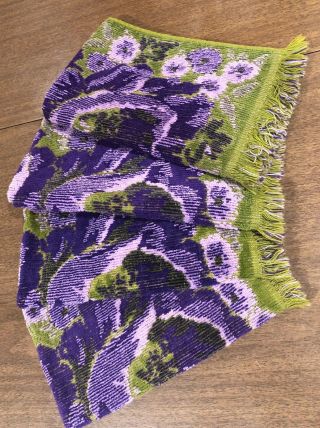 Vintage Fieldcrest Towels Set Of 4 Purple Green 60s/70s
