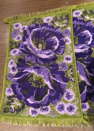 Vintage Fieldcrest Towels Set Of 4 Purple Green 60s/70s 3
