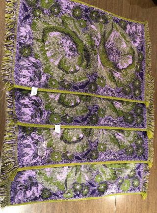 Vintage Fieldcrest Towels Set Of 4 Purple Green 60s/70s 4