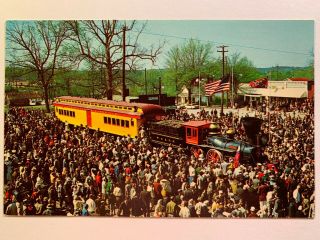 Postcard Kennesaw Ga - Crowd Greets " The General " Railroad Locomotive Civil War