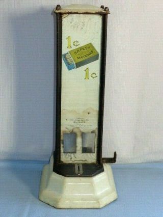 HTF 1 Cent Griswold Match Vending Machine Counter Top Coin Op Parts 2