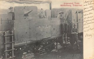 South Africa Transvaal Middelburg Armoured Train Close Up 1904 Tuck Card