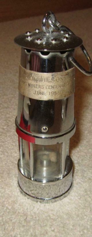 1958 Miniature Miners Lamp Yorks Miners Centenary - Estate Harold Wilson