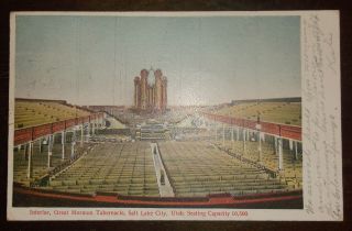 Postcard Antique - Great Mormon Tabernacle Salt Lake City Utah - Sent 1907