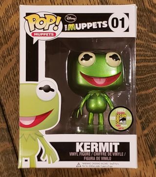 Funko Pop Sdcc Le480 Metallic Kermit The Frog 2013 The Muppets Official Sticker
