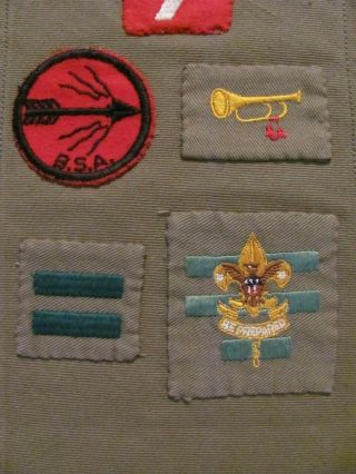 1950 ' s BOY SCOUT SASH w/ 36 MERIT BADGES,  RANK PATCHES PINS & OTHER PATCHES 8