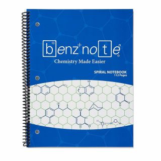 Benznote,  Spiral Notebook,  For Organic And Bio Chemistry,  8 - 1/2 " X 11 ",  Hexagona